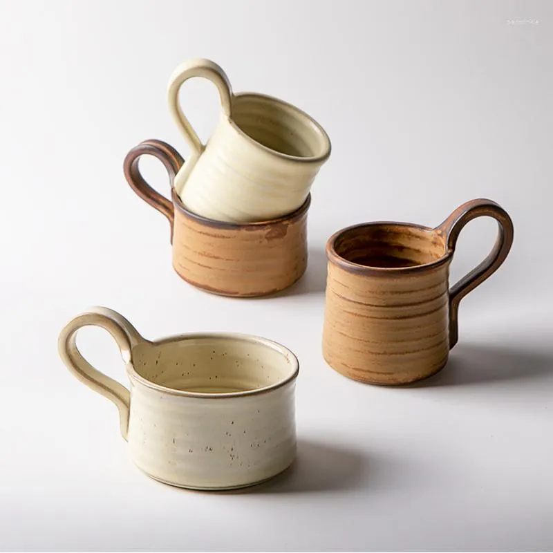 Tazze di caffè giapponese tazza di caffè retrò tazza di alto valore per la colazione in ceramica per latte latte sospeso