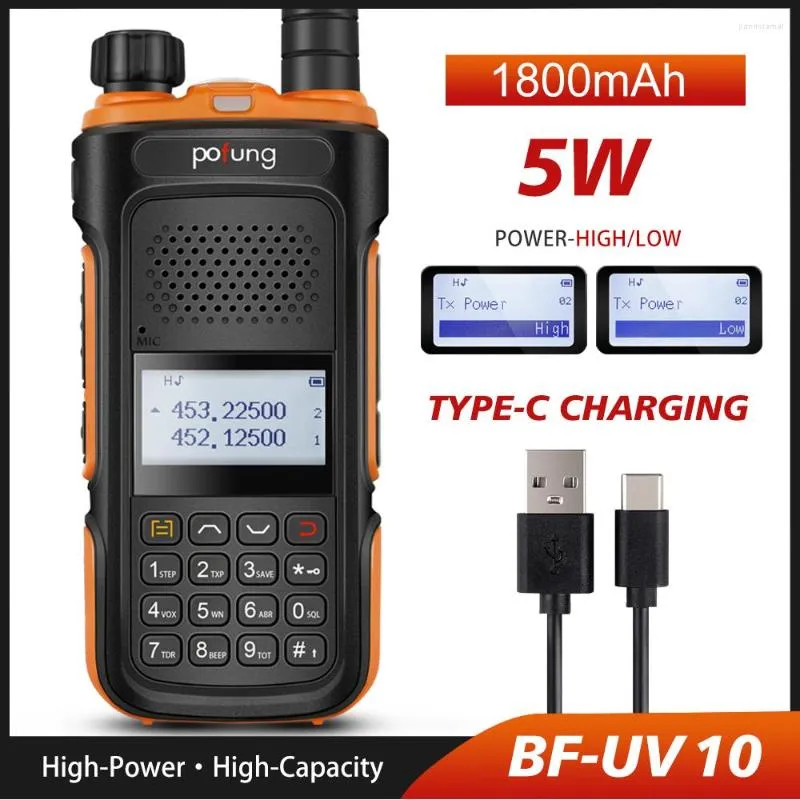 Walkie Talkie Baofeng Walkie-talkie BF-UV10 Ricetrasmettitore Fm radio Cb ad alta potenza 128CH Dual Band VHF 144-148 MHz UHF 430-440 Stazione