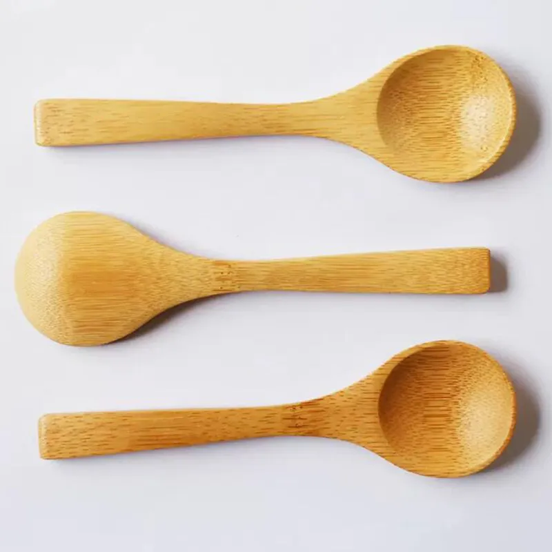 15x4cm Japan Style Natural Bamboo Spoon Woode mini runda matlagningsredskap te soppsoppskopa hushållsbeteckna bordsartiklar