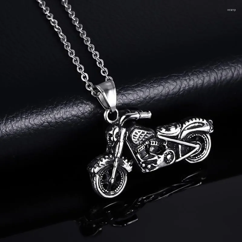 Pendentif Colliers Homme Vintage Gothique Rider Pendentifs En Acier Inoxydable Moto Moto Moto Collier