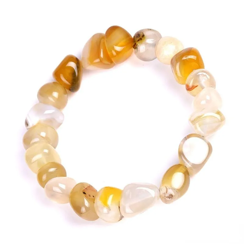 All-match irregolare bracciale in pietra naturale con agata da donna braccialetti da uomo con perline gioielli di moda e regalo sabbioso