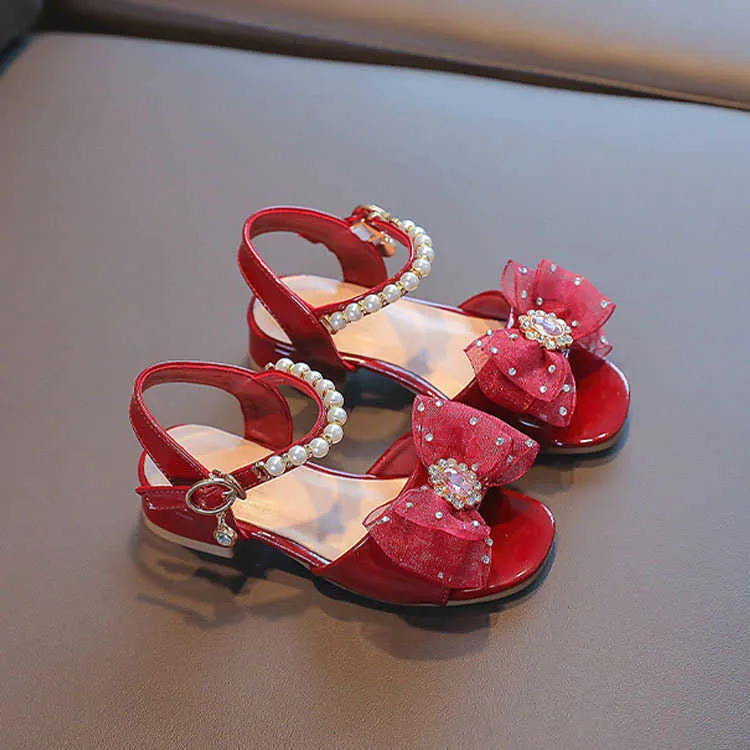 Girls Low Heel Princess Girls Sandals Size 25 36, 2022 Summer Collection,  Bow Detail, In Bright Diamond, Red, Black, And Beige Z0225 From Make03,  $18.25