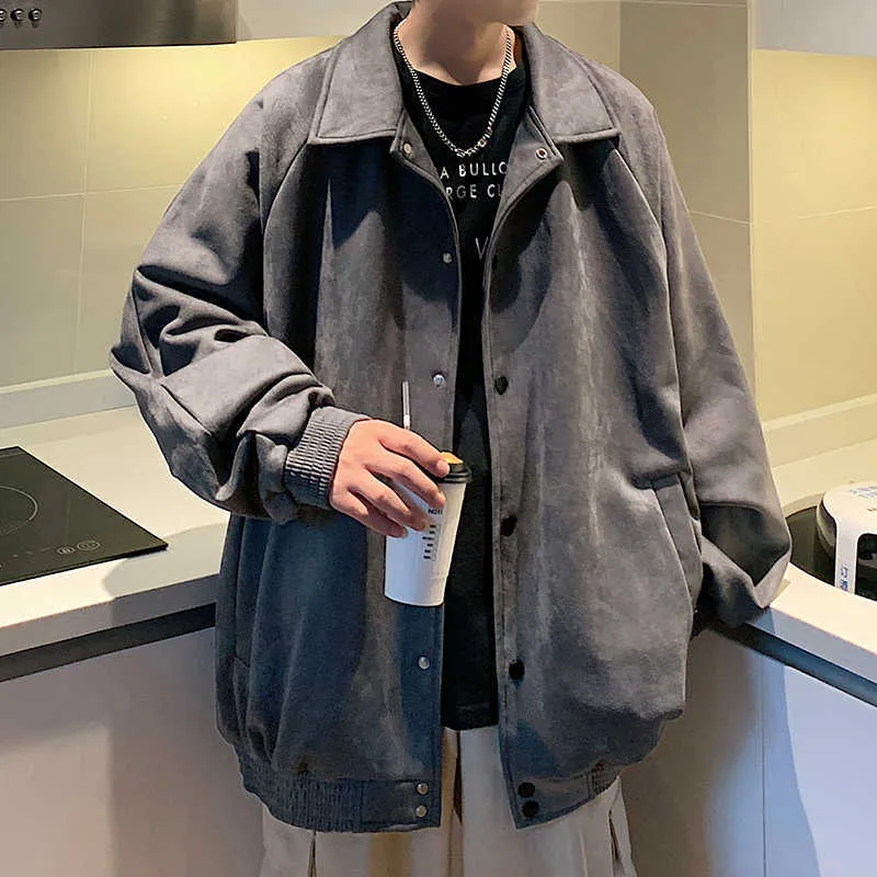 Suede Winter Coat Men's Spring Autumn Fashion Brand Plush Upper Garment Baseball Suit Pishuai New Boys Jacket Nakqnakq