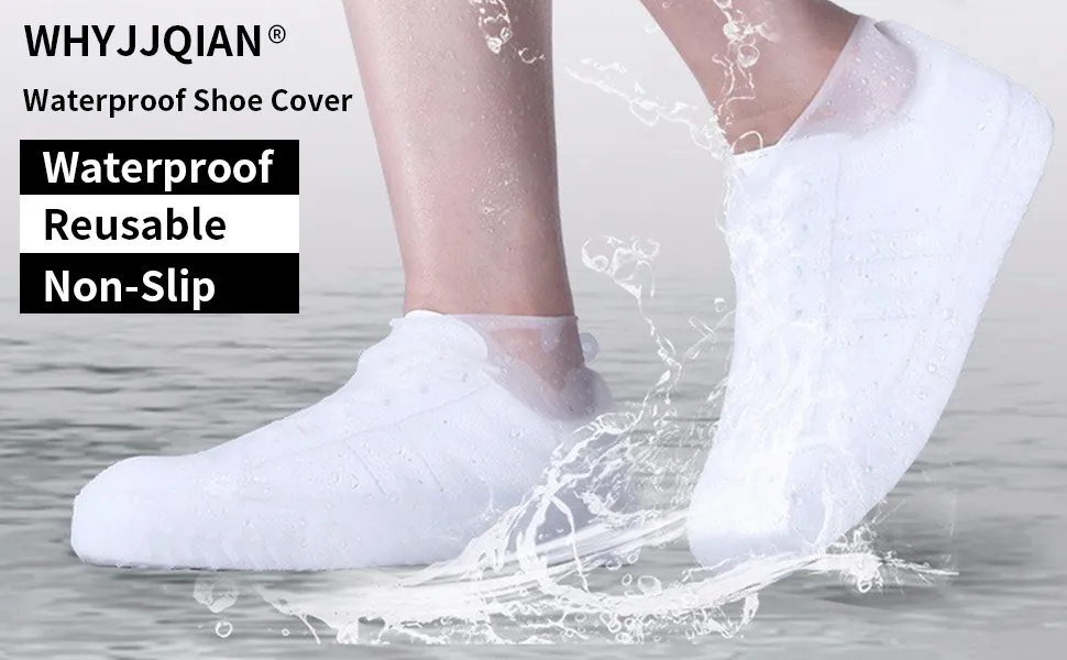 Reusable waterproof non-slip silicone shoe cover