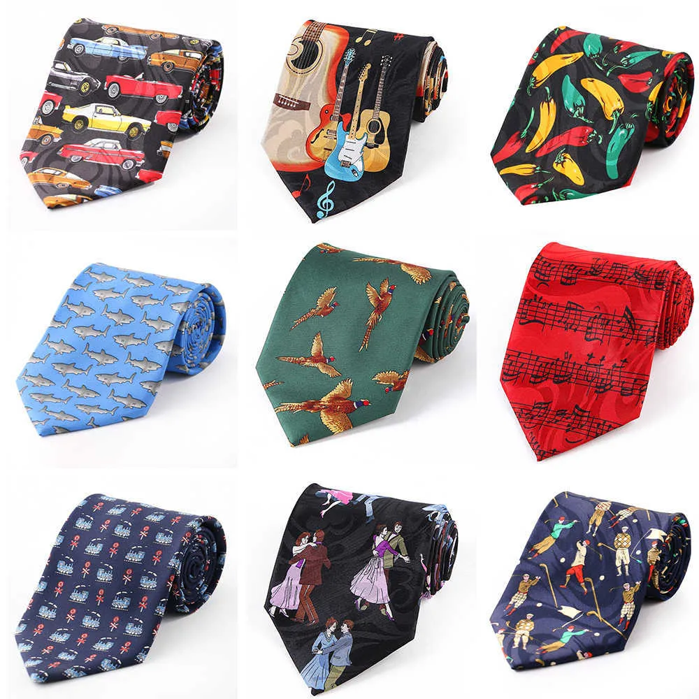 Neck Ties Tailor Smith Pattern Ties Fancy Music Theme Necktie Polyester Printed Suit Dress Funny Casual Party Necktie Cravat Accessories