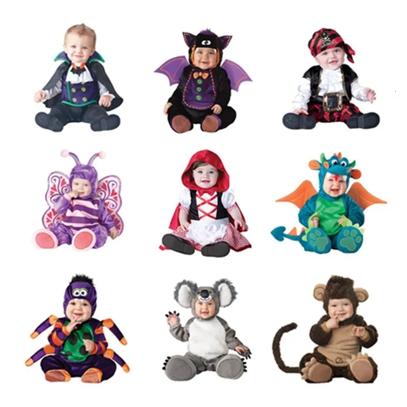 Ensembles de vêtements Halloween Costume bébé garçon vêtements filles Pirate chauve-souris araignée barboteuse enfants chapeau chaussettes enfant en bas âge Cosplay 230225