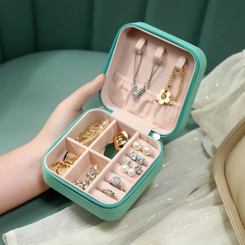 Portable Jewelry Storage Box Candy Color Travel Storage Organizer Jewelry  Case Earrings Necklace Ring Jewelry Organizer Display