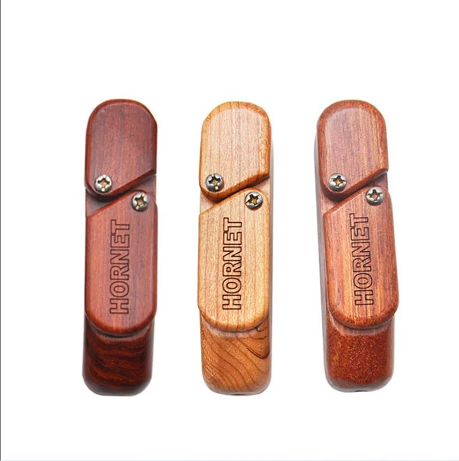 Red sandalwood pipe with storage box double-layer rotary wood pipe