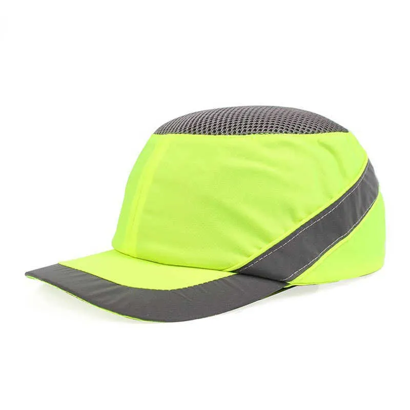 Bump Cap Helask bezpieczeństwo z odblaskowym paskiem Summer Security Security Anti-Empact Light Wase Helmets Ochrona czapki