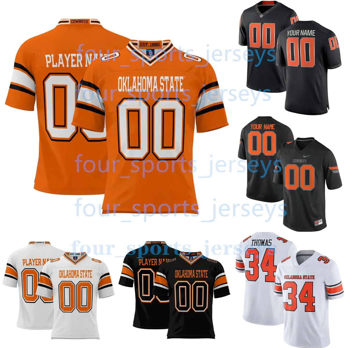 NCAA Oklahoma State Cowboys College Football Jerseys Woodard Baker Brown Burke Dean Ford Irby Isuman-Hundley Johnson Kopenski Lacy Latu Martin Metcalf Ojo