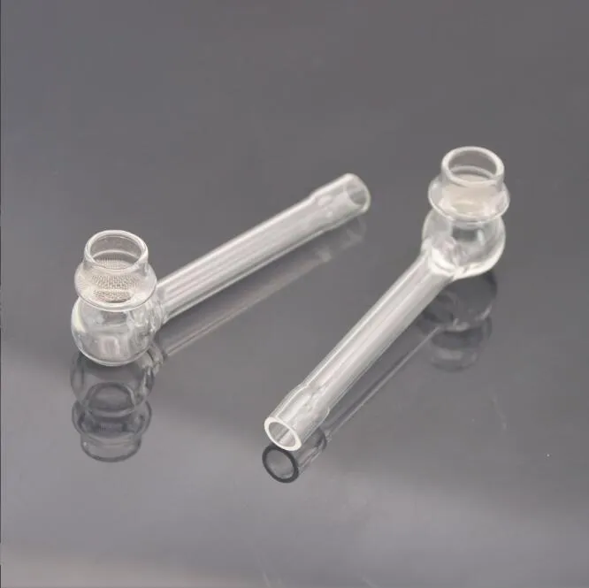 Pyrex Funil Glass Oil Burner Tubo claro Tubo de fumo espesso da m￣o Hand Tobacco Decar cigarro do cigarro