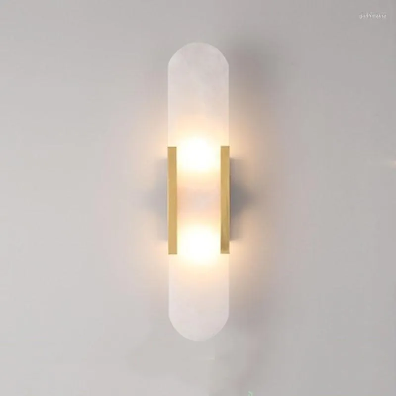 벽 램프 북유럽 대리석 LED 램프 실내 조명 침실 침대 럭셔리 바 가벼운 로프트 통로 sconces 홈 장식