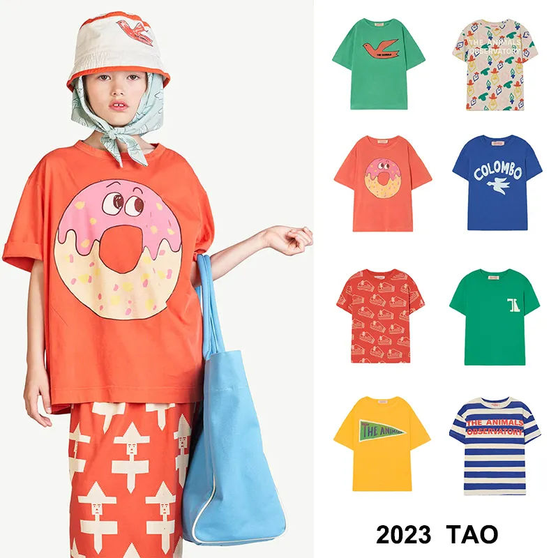 Camisetas 2023 verano TAO niños dibujos animados niños camisetas niños y niñas Top ropa conjunto bebé niño 230224