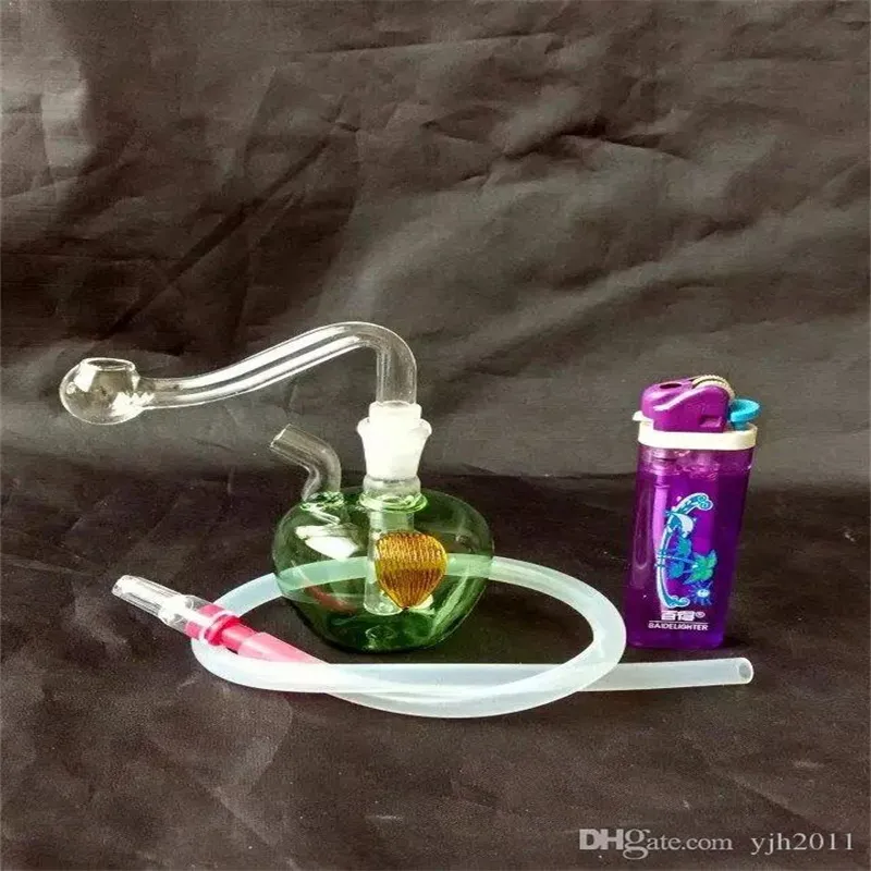 Couleur Apple Hookah, gros verre Bongs brûleur à mazout tuyaux en verre conduites d'eau tuyau en verre plates-formes pétrolières fumer