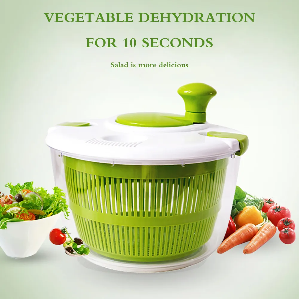 Fruitgroentegereedschap groenten salade spinner sla greens wasmachine droger drainer scherper zeef voor het wassen van droog blad groenten keuken gereedschap 230224