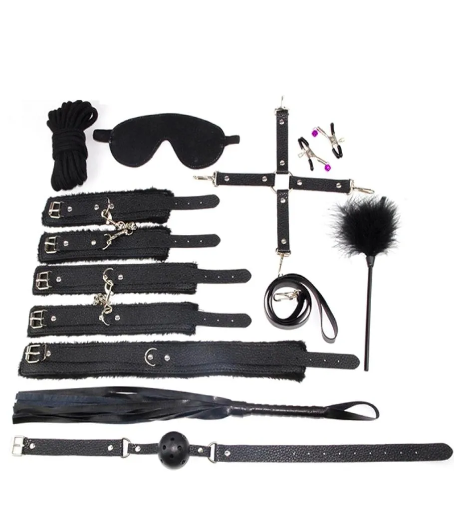 10 PARTI LOTTO Nuova pelle bdsm bondage Manette Set Giocattoli erotici del sesso per coppie gioco di schiave femminili SM Manette sexy Giocattoli erotici3334905