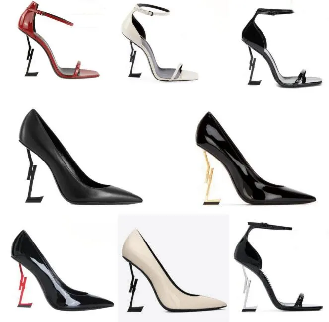 Nieuwe formele schoenen voor dames, ontwerper, hoge hakken, lakleer, zwart, naakt, rood, feest, bruiloft, kantoor, damesmode, luxe sandalen