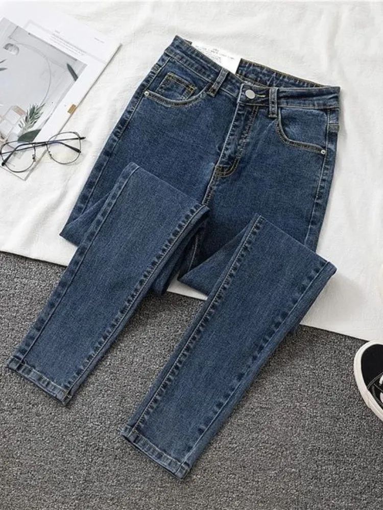 Women's Jeans High Waist Jeans Women Autumn Slim Skinny Pants Spring Casual Girl Denim Trousers Black Female Fashion Stretch Pencil Jeans 230225