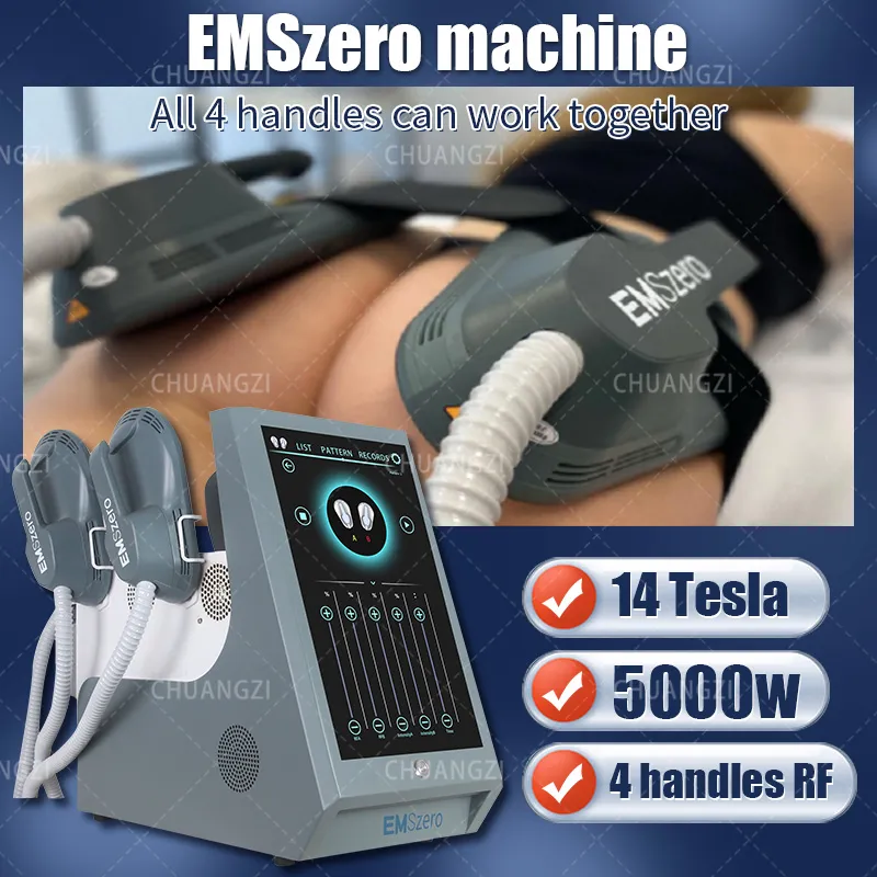Шоковая терапевтическая машина Emszere Ems 14 Tesla Hi-Emt Машина с ручками 2/4/5 RF и стимуляцией таза.
