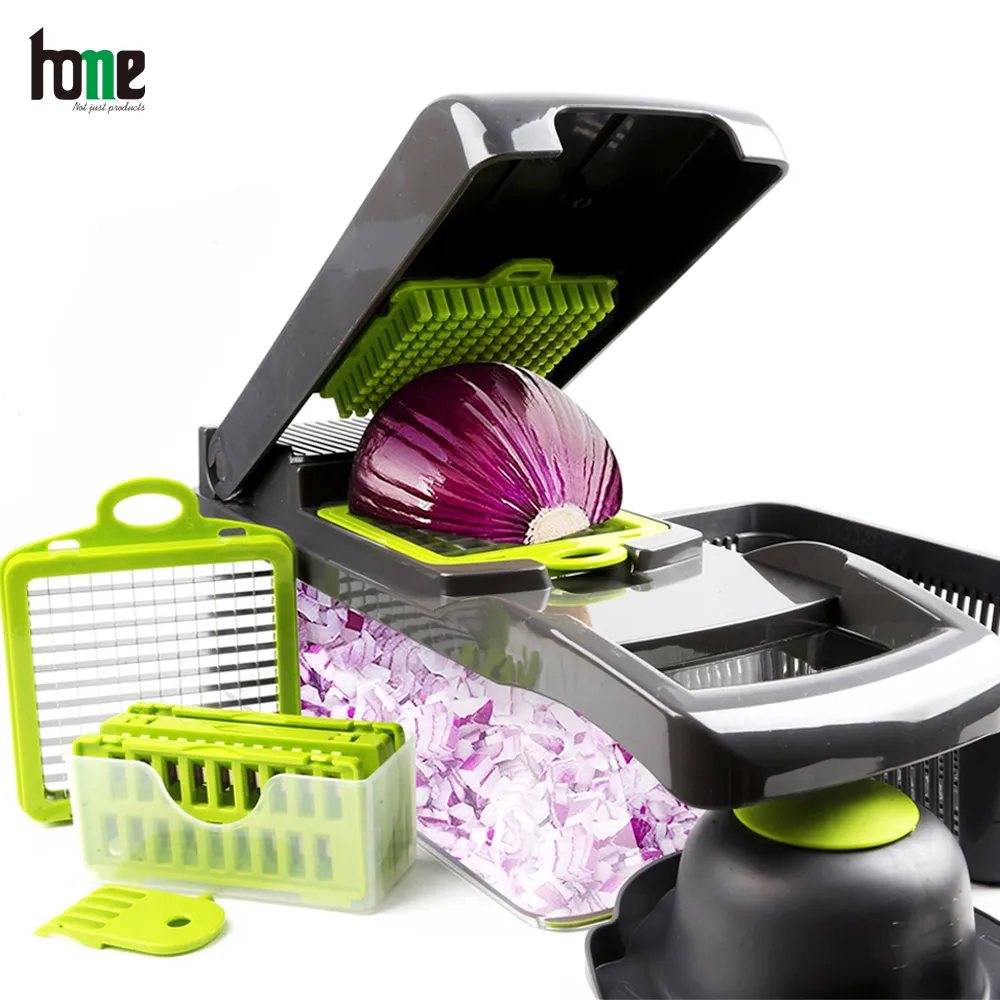 Fruktgrönsaksverktyg Vegetabilisk skärare Lök hackar Sallad Manual Grater för grönsaker Slicer Egg Slicer med container Mandolin Kök Tillbehör 230224