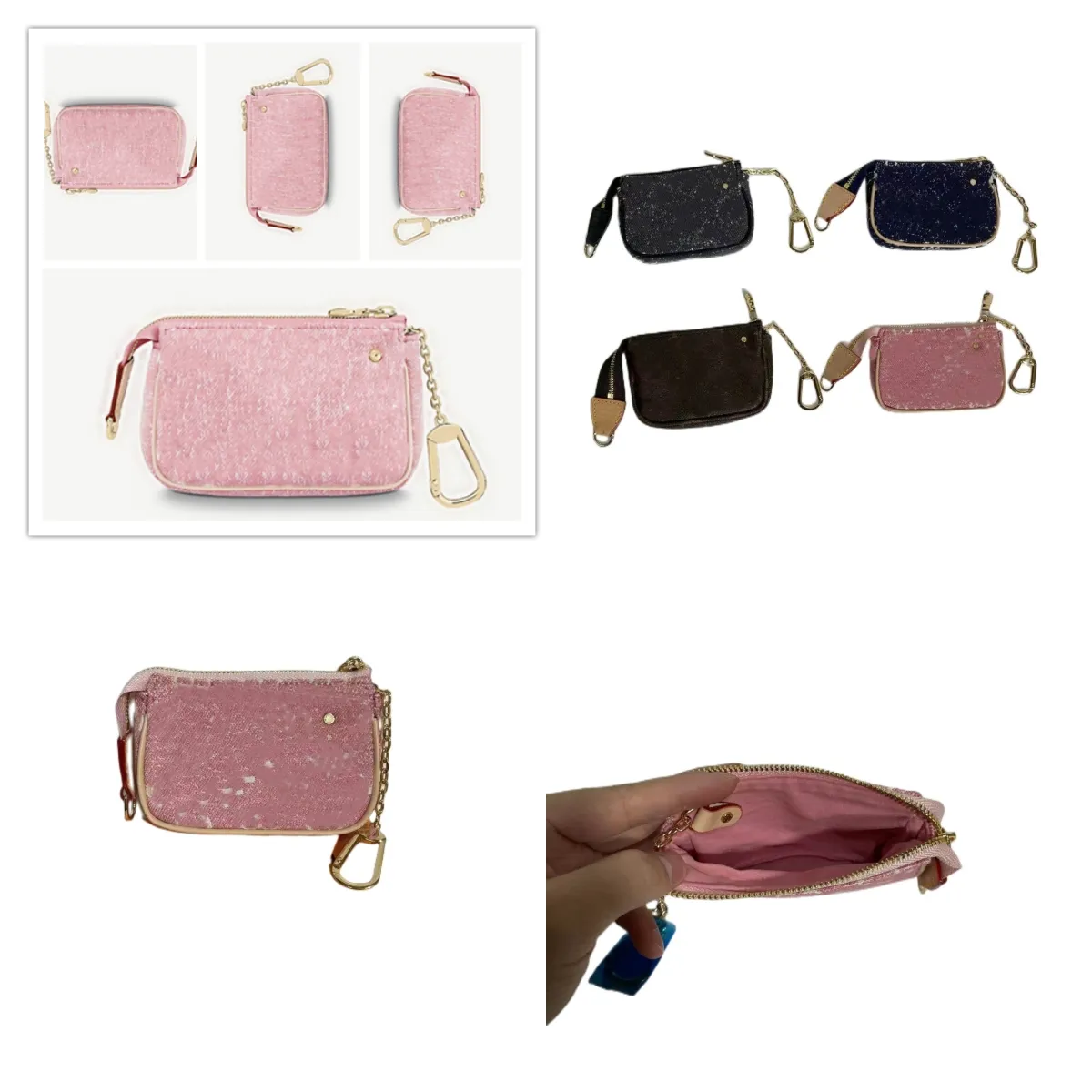Designerv￤skor Micro Pochette Accessoires Denimkey Pouch Luxury Designer Makeup Mini Bag With Box och Dust Bag