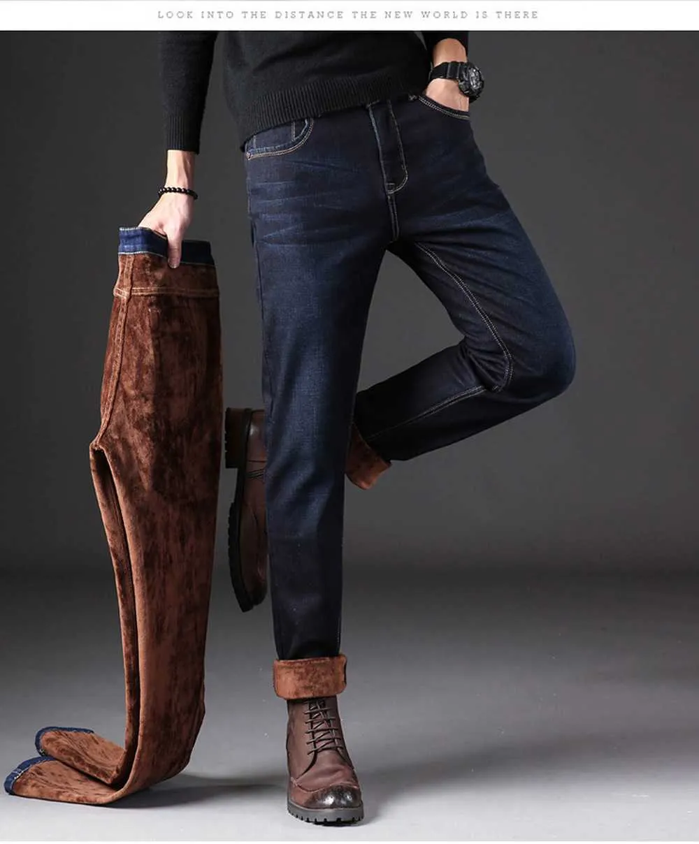 Mens Jeans Winter Thick Plus Velvet Men Middle Waist Skinny Mens Jeans Winter Thick Plus Velvet Men Middle Waist Skinny