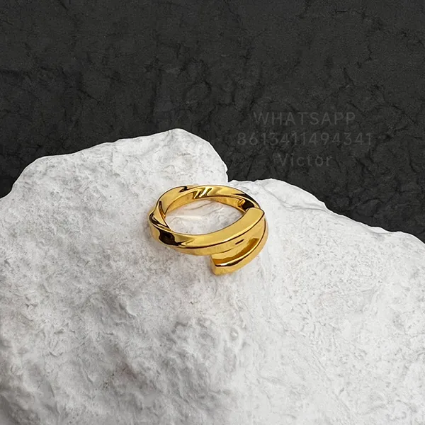 Botiega wikkelingsvorm designer ringen voor vrouw goud vergulde 18k t0p kwaliteit mode klassieke stijl nooit vervagen jubileumgeschenk met doos 004