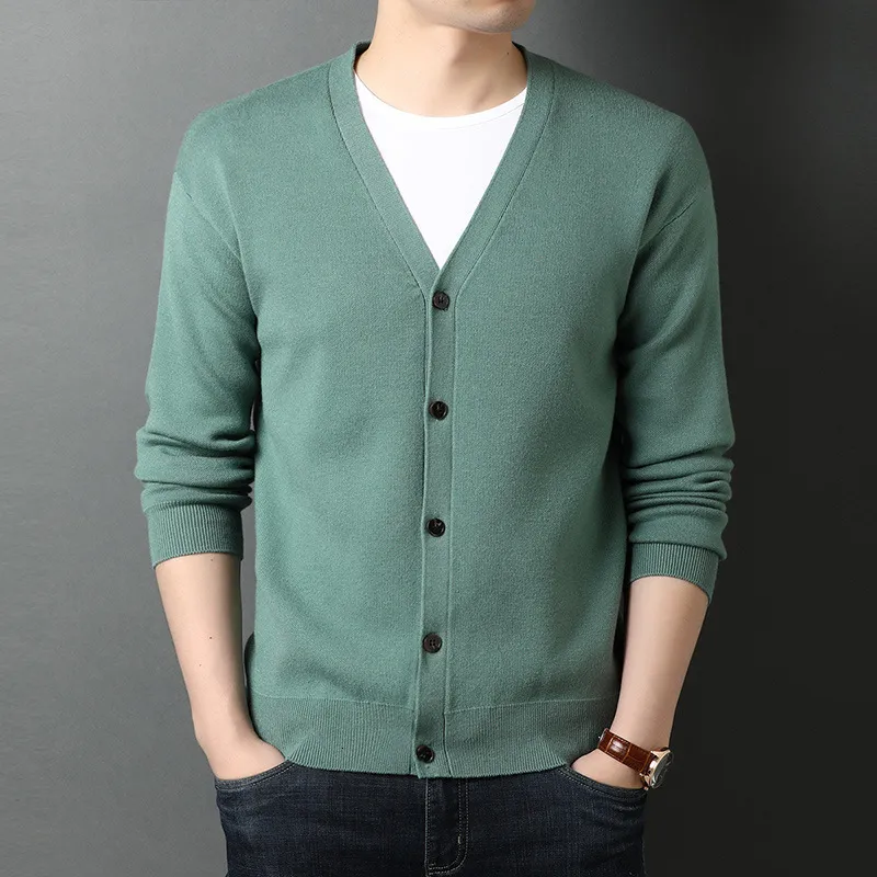 Erkek kazakları üst sınıf erkekler hırka otum markası moda sweater yünlü Kore Koreli Coats kış ceket erkek giyim 230224