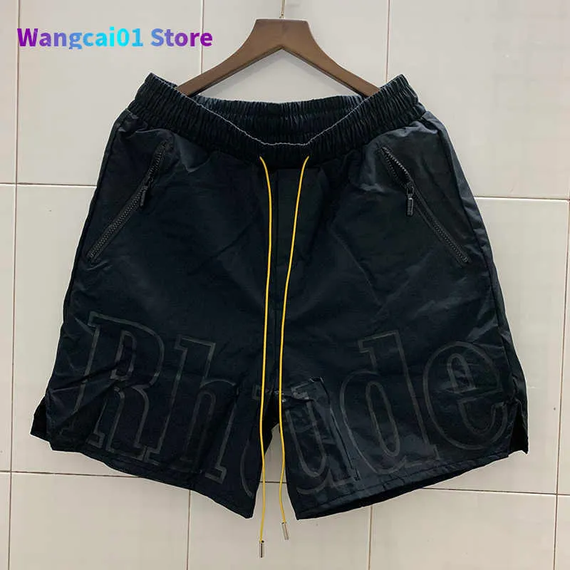 Men's Shorts Shorts Men Women Best Quality Big Letter Oversize Breechcloth Yellow drawstring Pill Zipper Head 0225H23