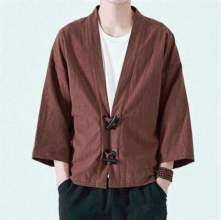 Giacche da uomo Cardigan Robe stile giapponese e giacca a vento Kimono