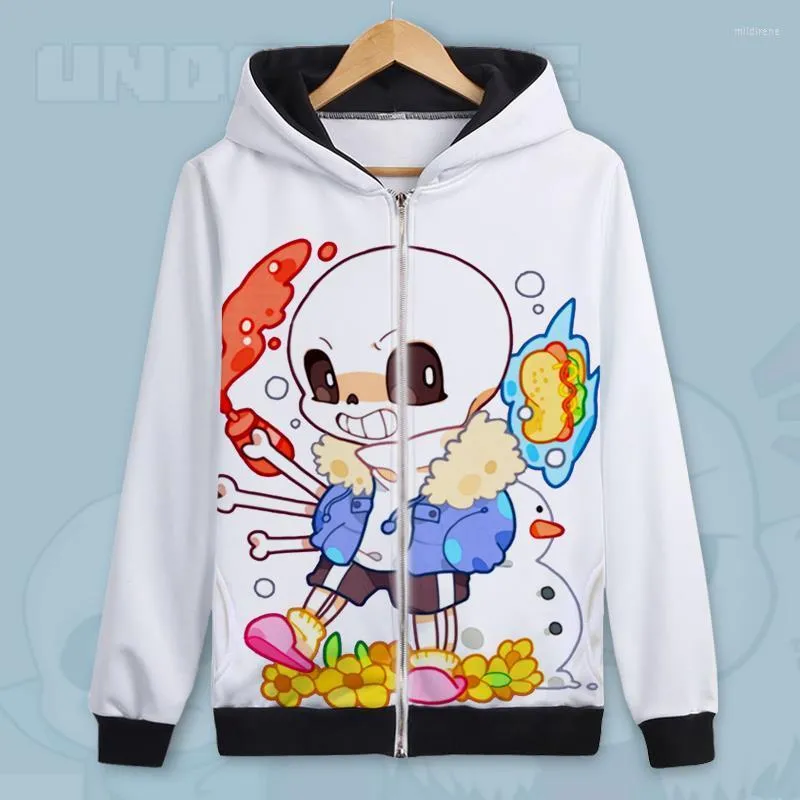 Felpe con cappuccio da uomo Unisex Anime Undertale Coat Jacket Frisk Toriel Sans Cardigan con cerniera