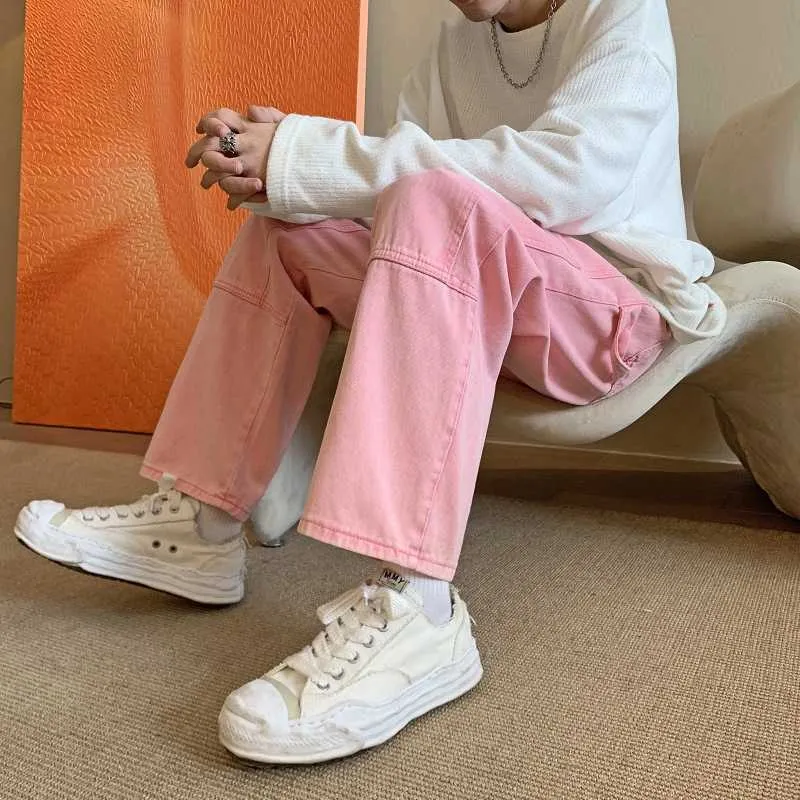 Pink High Street Loose Jeans For Men For Men Loose Straight Pink High Street Loose Jeans For Men For Men Loose Straight