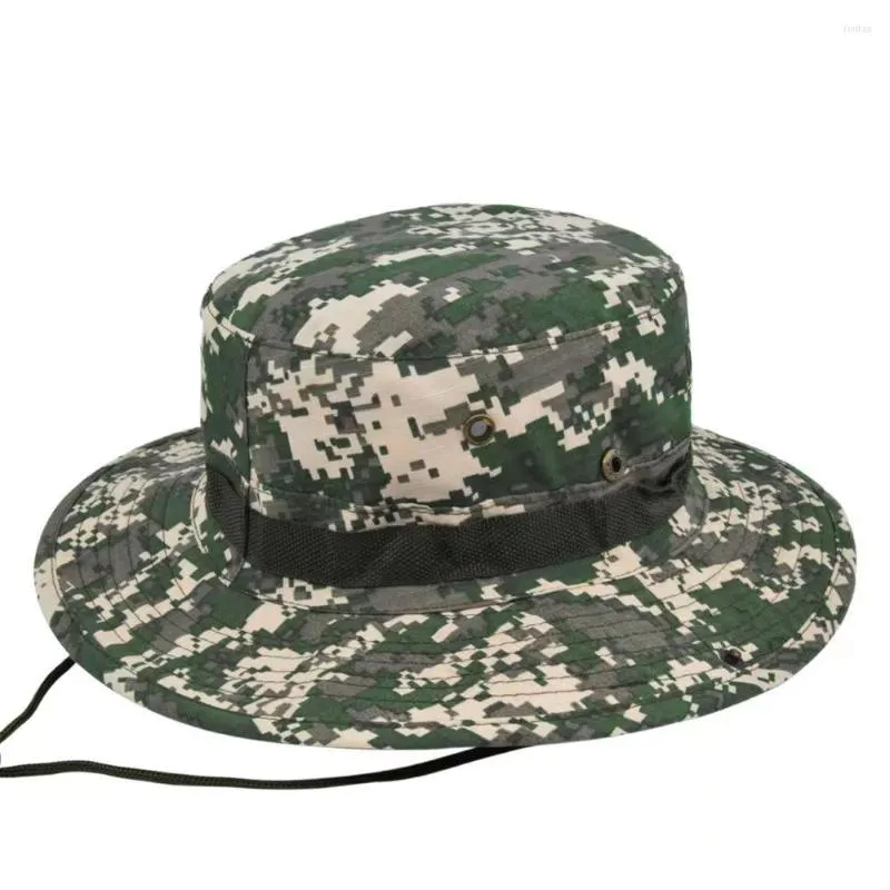 Berets Men's Camo Hat Panama Bucket Outdoor Sun Protection for Men mode Summer Visor Fisherman's Anti-UV