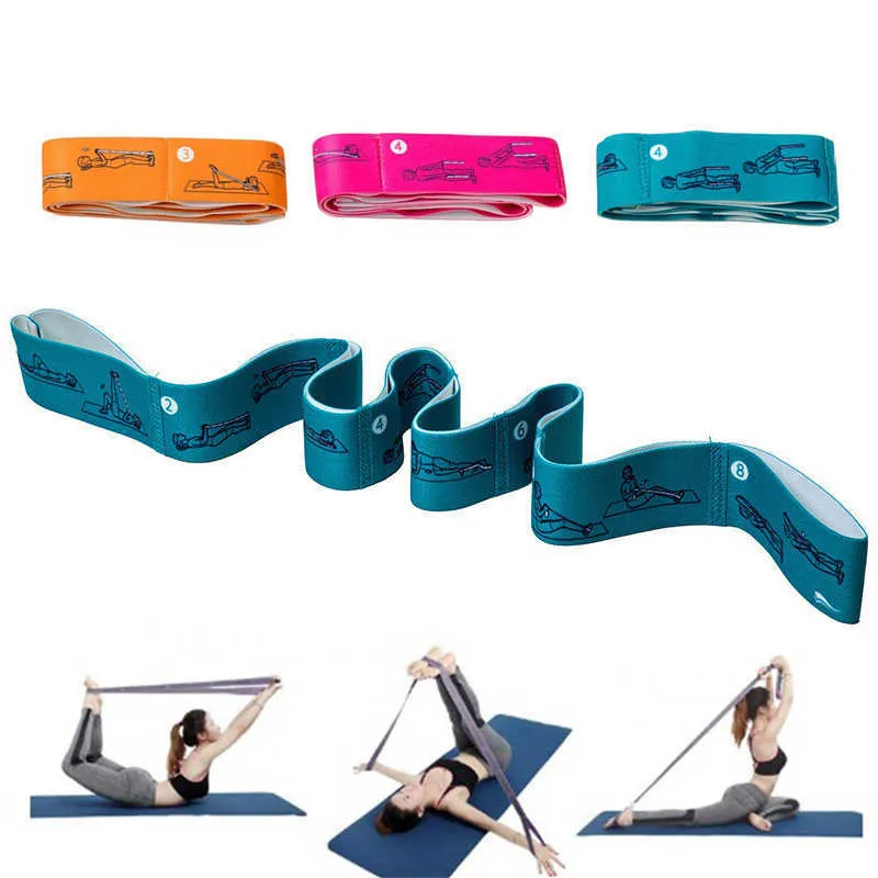 Bandes de yoga Sangle de yoga Bandes élastiques Bandes de résistance physique Crossfit Exercice Pilates Yoga Ceinture d'étirement Formation de danse latine Sangles de gymnastique J230225