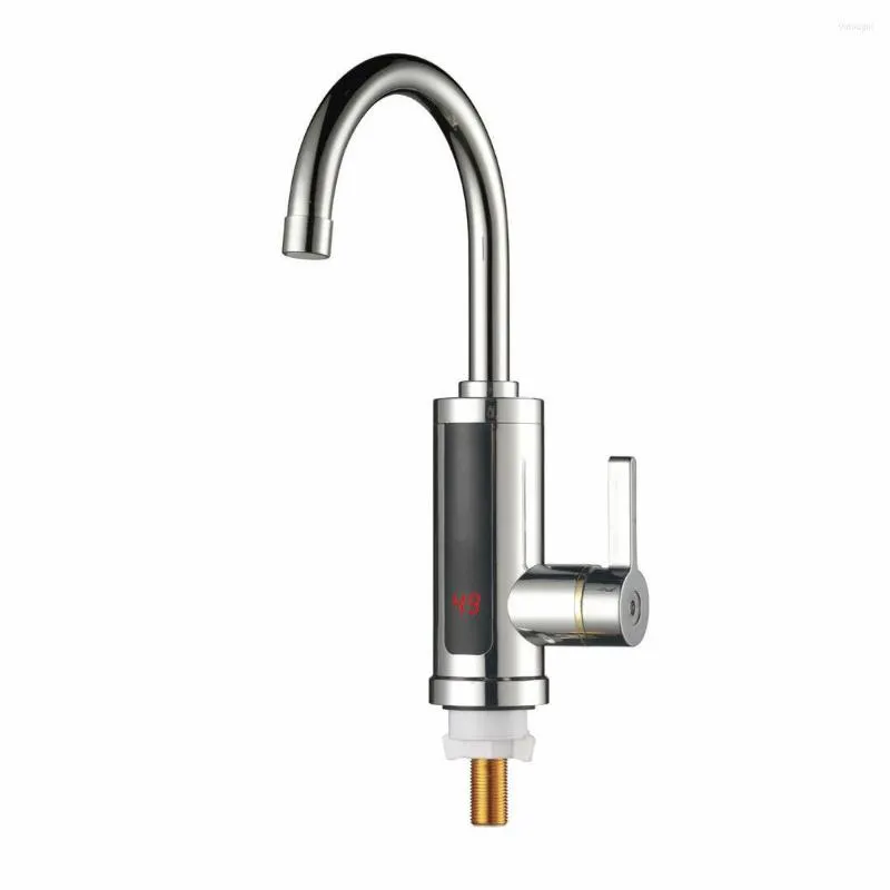 Kitchen Faucets Stainless Steel Electric Water Heater Temperature Display Tankless Instant Cold Faucet 3000W