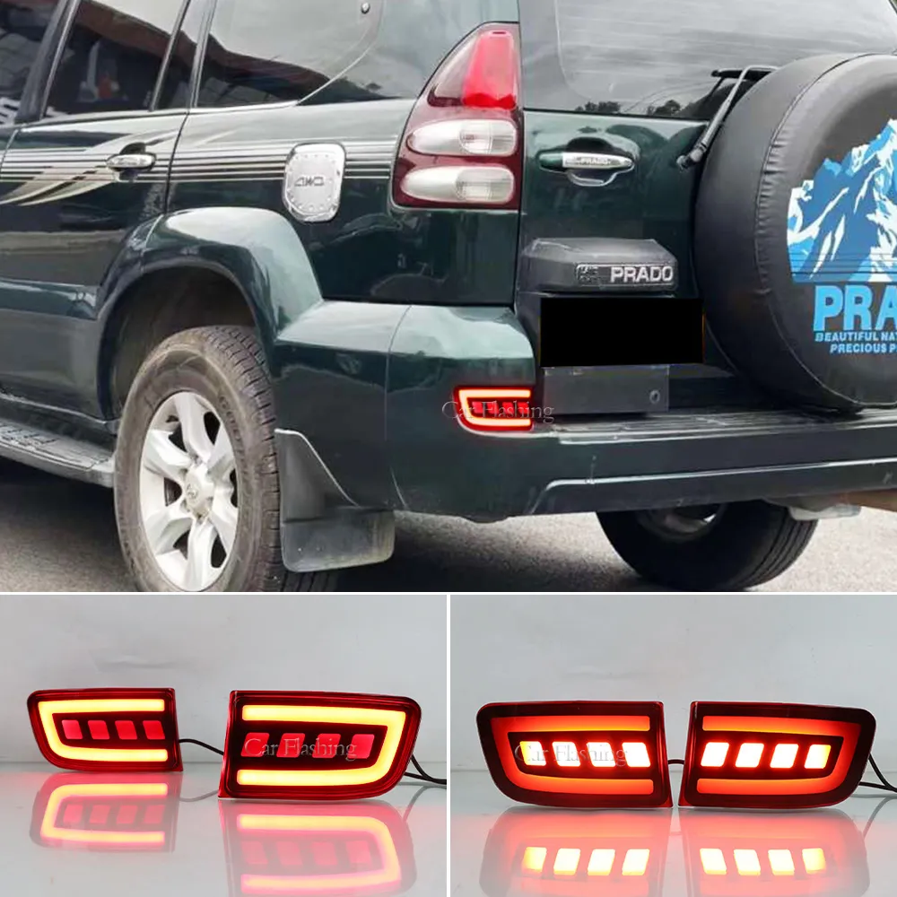 LED -achterlichten voor Toyota Land Cruiser Prado LC120 FJ120 120 2003 2004 2005 2007 2007 2008 2009 Reflector Brake Bumper Lamp