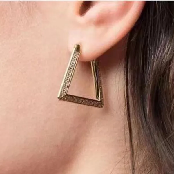 Botiega Square Earrings Designer Studs Dangle for Woman Gold Plated 18K 공식 복제품 클래식 스타일 여자 친구를위한 절대 페이드 선물 045