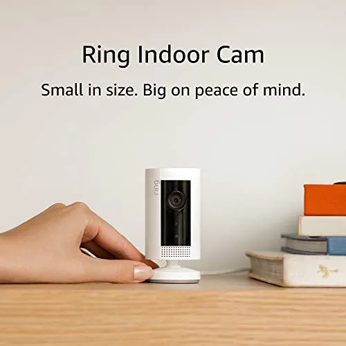 Ring Indoor Cam, Compact Plug-In HD security camera with two-way talk, White, Works with Alexa 2-Pack