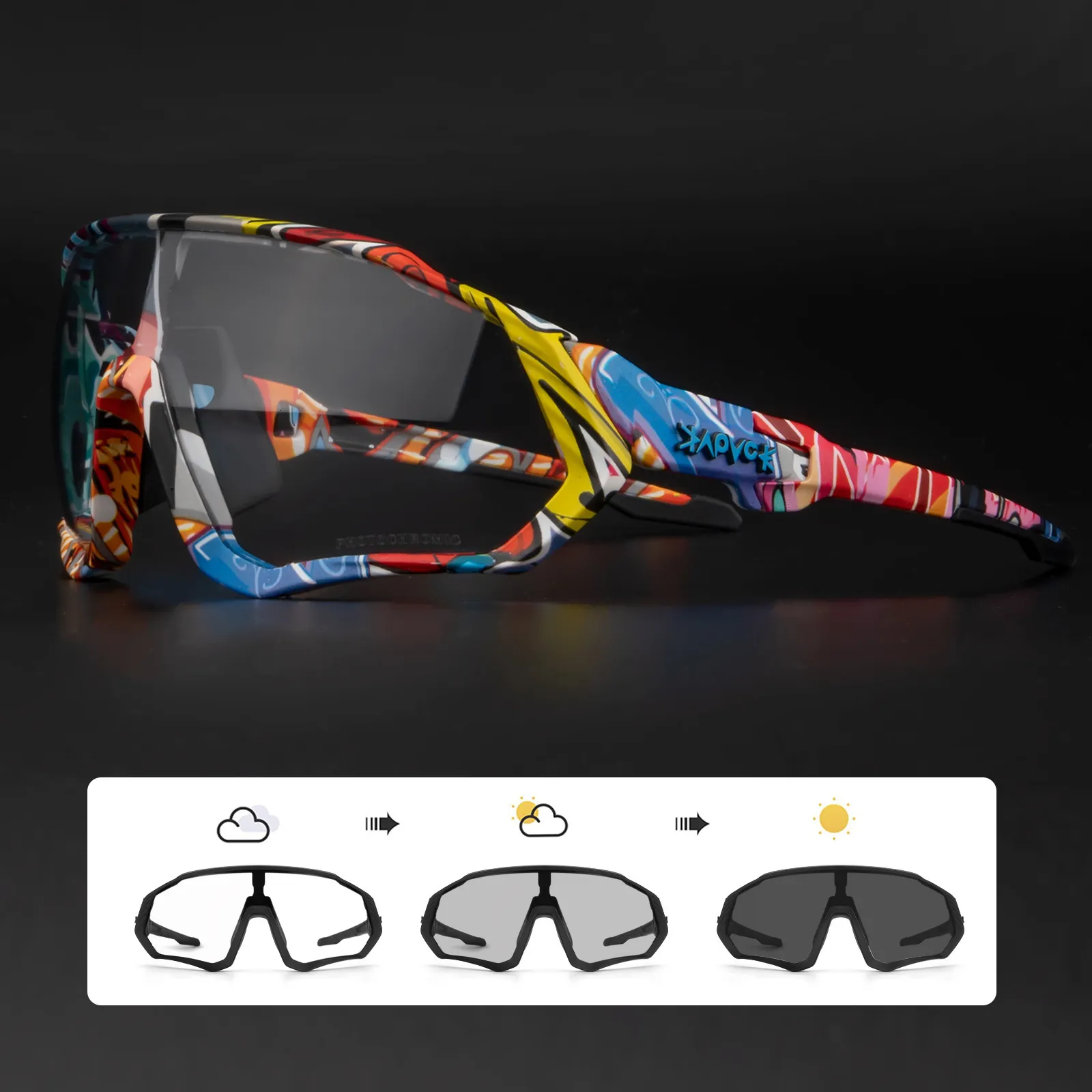 Okulowe okulary Kapvoe Pochromic Cycling Sunglasses Mężczyźni Kobiety