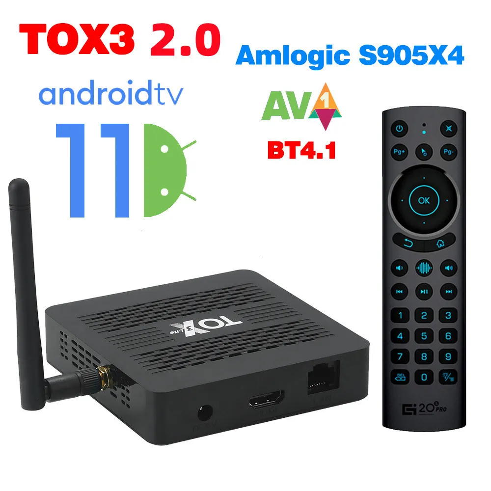 トップボックスTOX3 TV Android 11スマート4GB 32GB AMLOGIC S905X4 WIFI BT41 1000M 4K HDメディアプレーヤーGoogle Play 230225