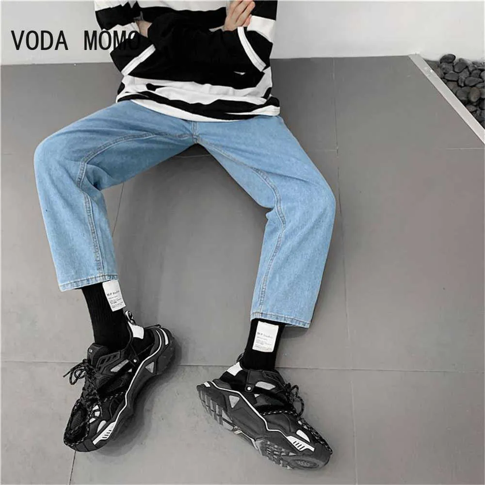 Men's Jeans Spring Wideleg Jeans Men's Fashion Casual Korean Jeans Men Streetwear Loose Hiphop Straight Denim Trousers Mens S5XL Z0225