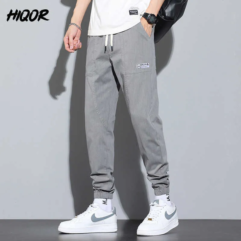 Men's Pants HIQOR Streetwear Hip Hop Cargo Pants Men's Imitate Jeans Cargo Pants Elastic Harem Pants Joggers Gray Trousers Spring Size M4XL Z0225