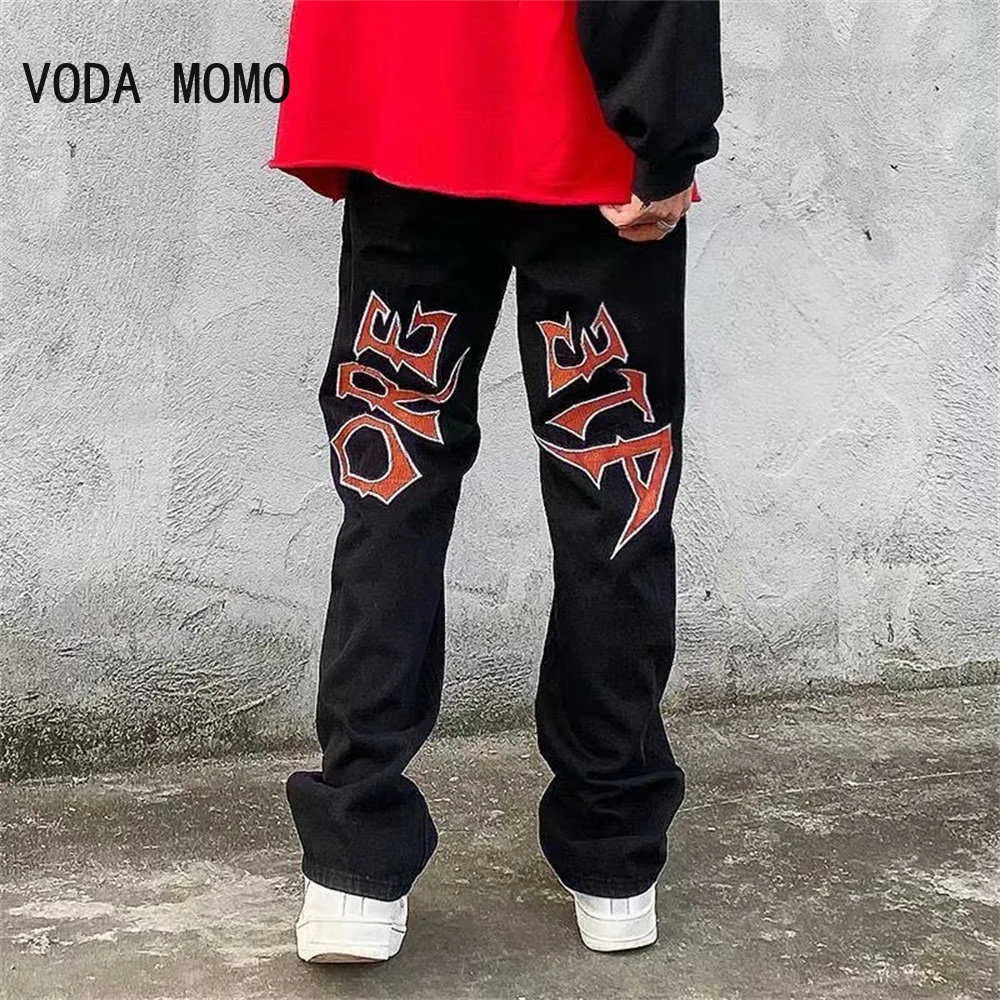 Jeans Masculinos Cyber Y2k Homens Moda Moda Negra Streetwear Letra De Hip  Hop Estrela De Calça Jeans Baixa Calça Jeans Alt Alt Alt Calças De Jeans  Z0225 De $118,15