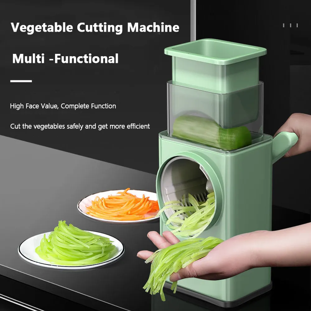 Fruitgroentegereedschap Multifunctionele trommel Vegetable Cutter Slijder Roterende Groente Aardappel Chopper Grater Grinder Salad Maker Hand Slicor Keukengereedschap 230224