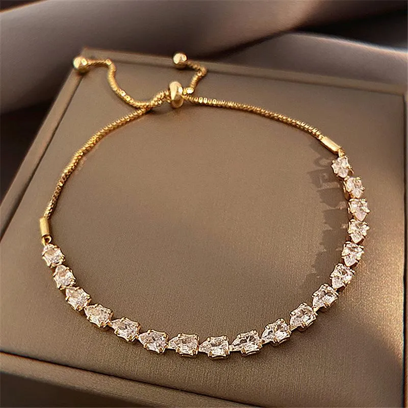 Link Bracelets Chain Arrival Classic Rhinestone Micro Zircon Temperament Adjustable Length For Women Fashion Crystal JewelryLink