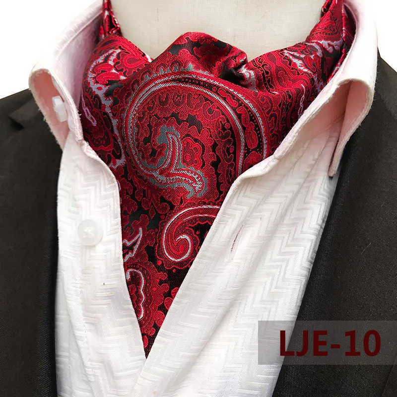 Szyi krawat ascot krawat męskie paisley jacquard cravat szyja szalik brytyjski styl garnitur koszulka akcesori dla mężczyzn