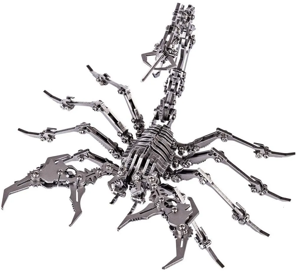 Decorative Objects Figurines 3d Metal Stainless Steel Scorpion King Jigsaw Diy Assembled Detachable Model Puzzle Toy Ornament Festival Gift 230224