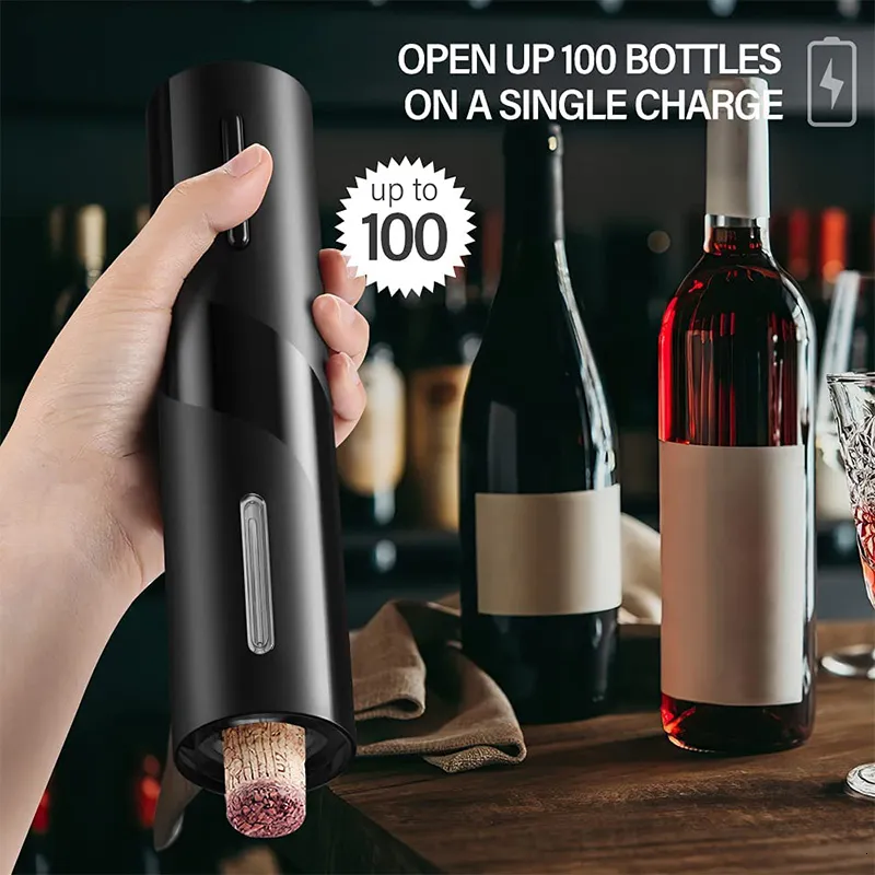 Ouvre-bouteille de vin électrique rechargeable Ouvre-bouteille de vin rouge automatique Tire-bouchon Coupe-capsule pour bar de fête Amateur de vin rouge Cadeaux de mariage 230224