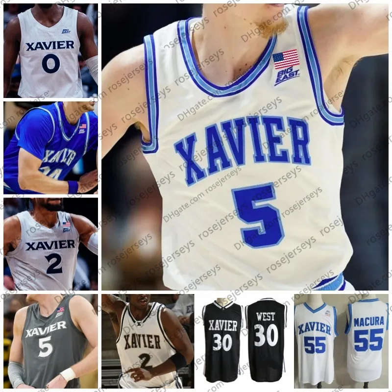 College Basketball Trägt NCAA Xavier Musketeers Basketball Trikot 30