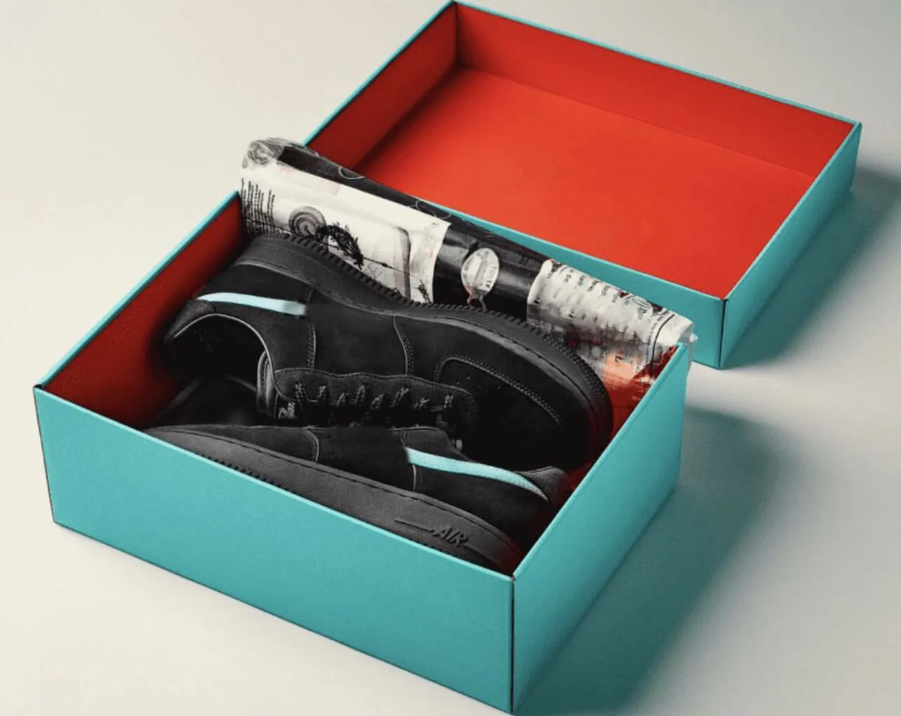 Otantik Tiffany x 1 Düşük Mens Koşu Ayakkabı Sneaker Siyah Mavi Çok Renkli DZ1382-001 Eğitmenler Erkek Kadın Spor Spor ayakkabıları Orijinal Kutu Boyutu 36-46